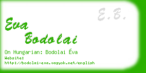 eva bodolai business card