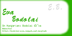 eva bodolai business card